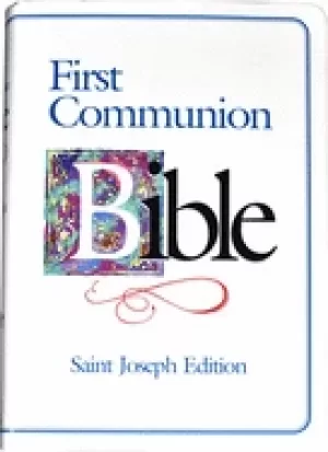 Image of first communion bible new american bible st joseph medium size edition whit
