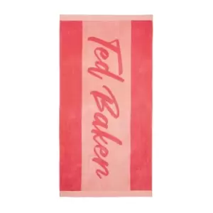 Image of Ted Baker Branded Beach Towel, Coral