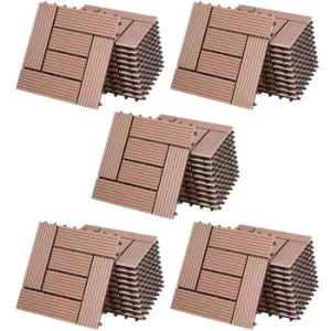 WPC Decking Tiles Mosaic 55Pcs Terracotta 30x30cm