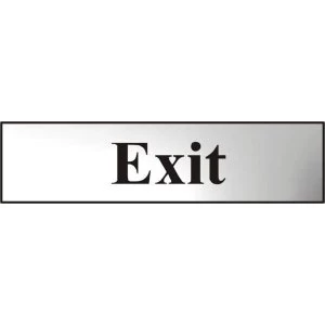 Image of ASEC Exit 200mm x 50mm Chrome Self Adhesive Sign