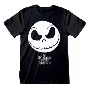 image of Nightmare Before Christmas Unisex Adult Jack Skellington T-Shirt (S) (Black)