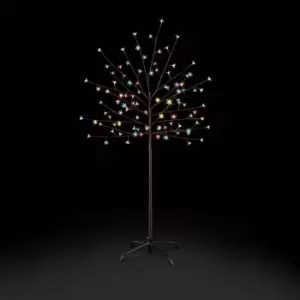 image of Premier Decorations 5ft Pre-Lit Multi LED Cherry Tree -Black