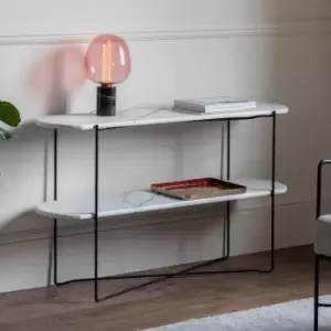 Image of Ouray Console Table, White Marble Effect White