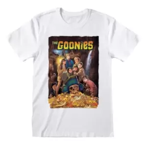 image of Goonies Unisex Adult Poster T-Shirt (M) (White)