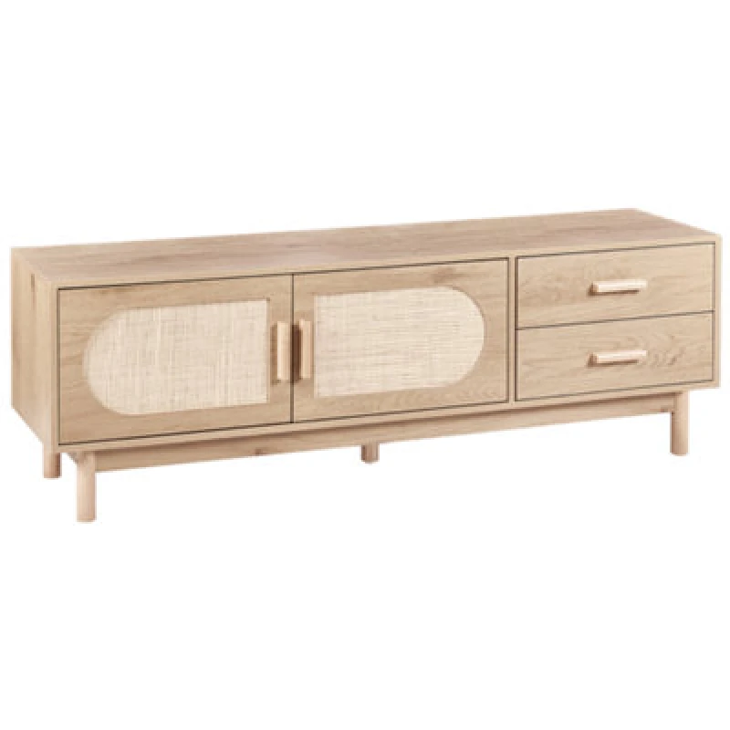 Image of Beliani Boho TV Stand Costello Light Brown