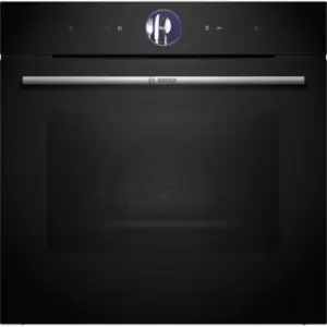 Image of Bosch Series 8 HSG7364B1B Built In Electric Single Oven with added Steam Function - Black - A+ Rated