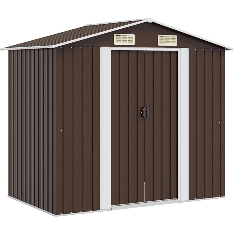Image of VIDAXL Garden Storage Shed Brown 204x132x186cm Steel Vidaxl 8719883756714