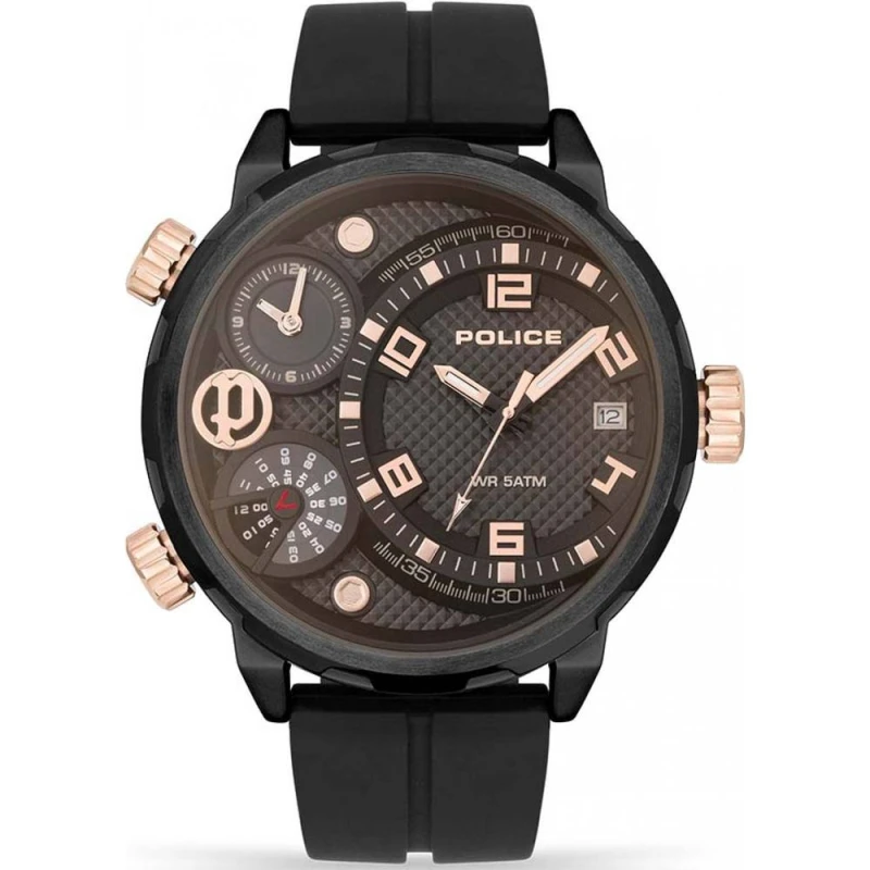 Image of Police PEWJN2195301 Mens Ray (51mm) Black Dial / Black Watch
