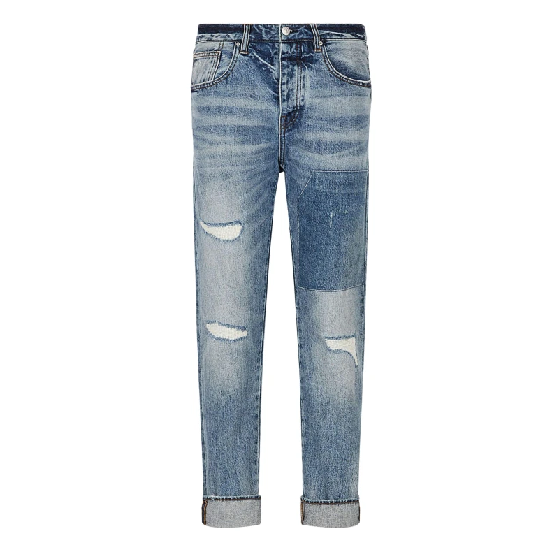 Image of Armani Exchange J24 Tapered-Fit Jeans Indigo male 28R
