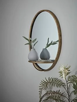 image of Cox & Cox Burnished Gold Shelf Mirror