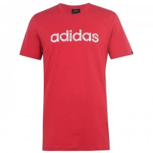 image of adidas Shoes Logo Mens T-Shirt - Red/White