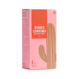 image of Woowoo Ribbed Condoms 12 Pack