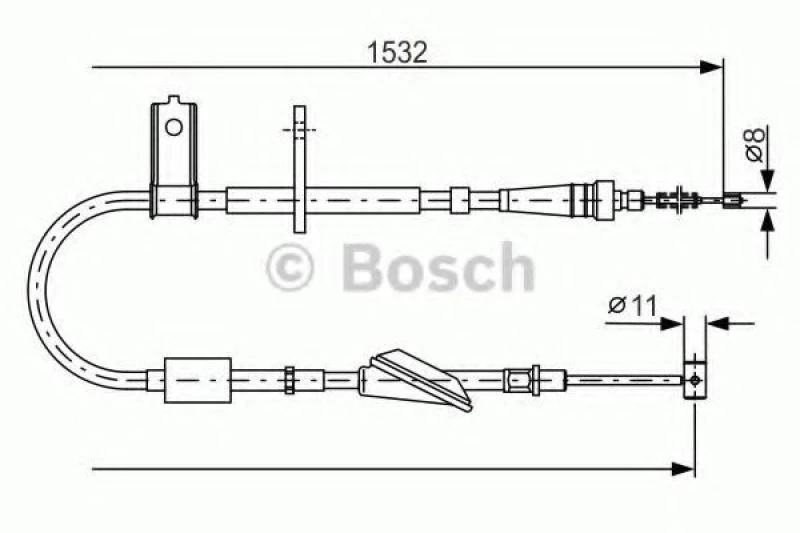 Image of Handbrake cable Bosch 1 987 482 093