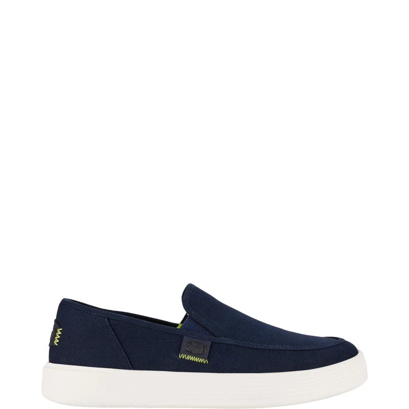 Image of HEYDUDE 'Sunapee Canvas' Classic Slip On Shoes Navy male