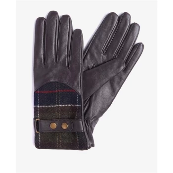 Image of Barbour Dee Tartan Gloves - Dk Brown BR71