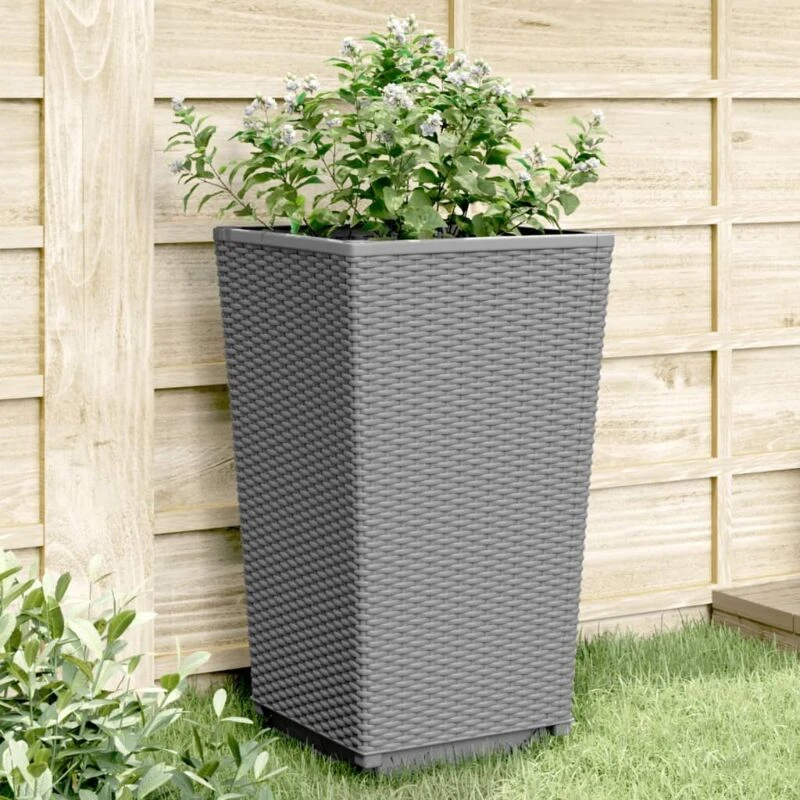 Image of VIDAXL Garden Planters 4 pcs Light Grey 32.5x32.5x57cm pp Vidaxl 8721012410596