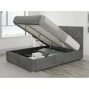 Image of Presley Ottoman Upholstered Bed, Kimiyo Linen, Granite - Ottoman Bed Size King (150x200)