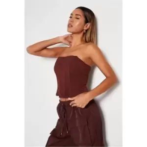 Image of I Saw It First Brown Corset Top - Brown