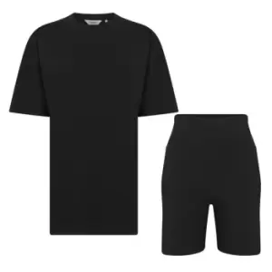 image of Firetrap T Shirt And Shorts Set Ladies - Black