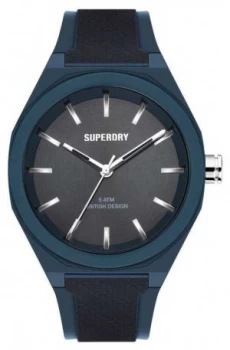 Image of Superdry Navy Soft Touch Silicone Strap Navy Sunray Dial Watch