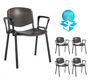 Image of Taurus plastic Meeting Room Stackable Room Box of 4 With Fixed Arms