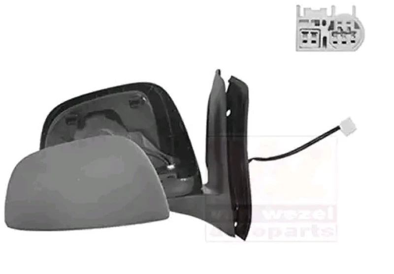 Image of VAN WEZEL 5263818 Wing mirror * HAGUS * Right, with temperature sensor, primed Outside Mirror (50)