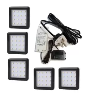 Image of Moderix Square 1.5W Black - LED Light Kit Under Cabinet Shelf Cupboard - Light N