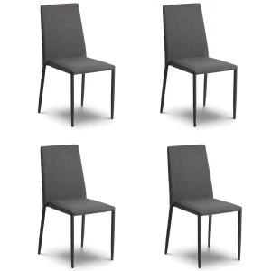 image of Julian Bowen Jazz Dining Chair 4 Pack - Slate Grey Linen