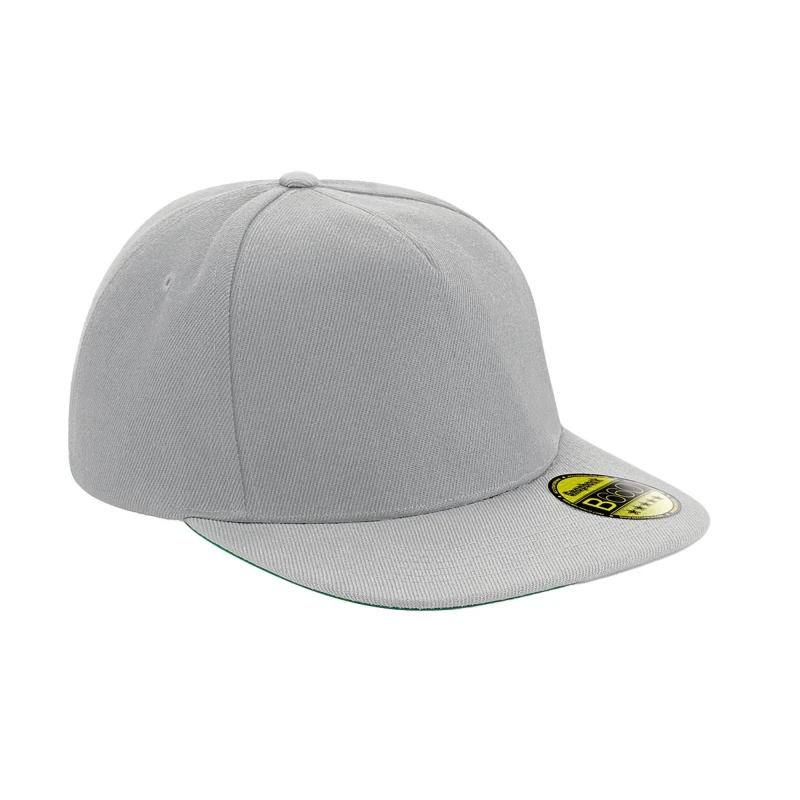 Image of Beechfield Beechfield Men Original Flat Peak Snapback Cap in Light Grey Light Grey One Size Male 5063377408300