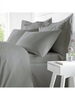 image of Catherine Lansfield Bianca Egyptian Cotton Double Fitted Sheet In Charcoal