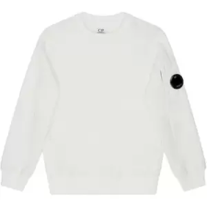 image of CP COMPANY BoyS Lens Crew Sweatshirt - White