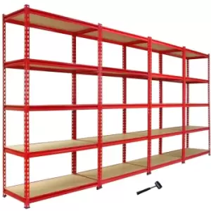 image of Monster Racking - 4 Z-Rax Shelving Garage Heavy Duty Storage - Red