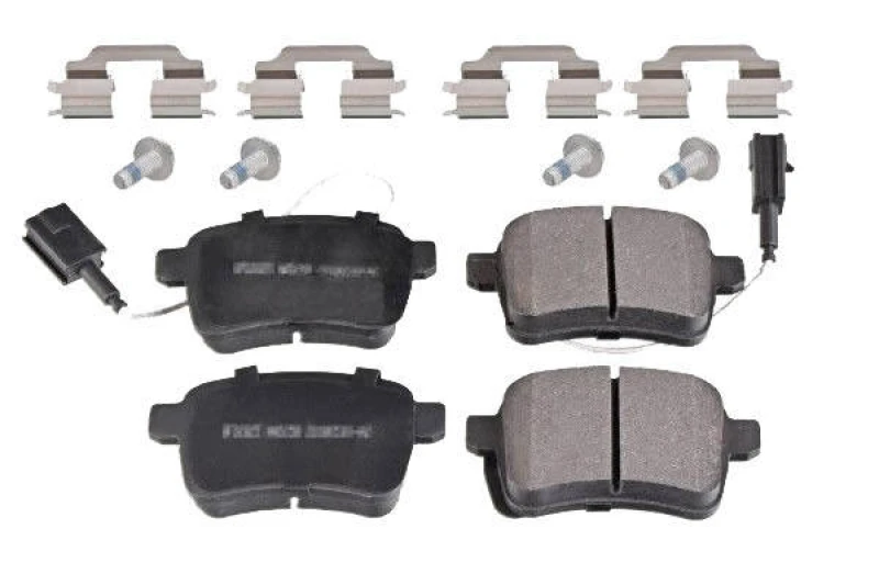 Image of SWAG 33 10 2635 Brake pad set Rear Axle, incl. wear warning contact, with fastening/mounting material, with fastening material Brake Pad Set,disc bra
