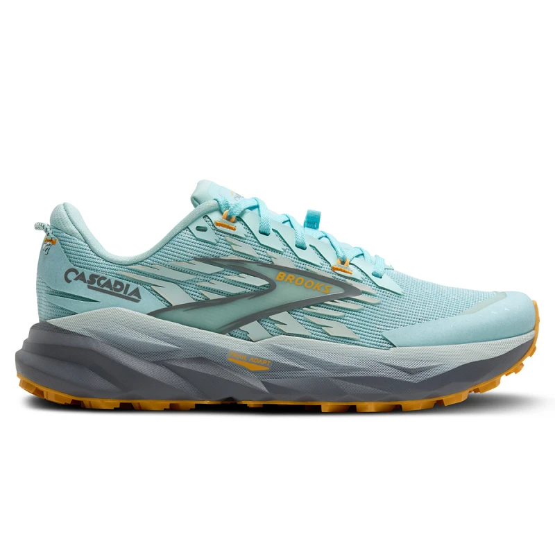 Image of Brooks Brooks Cascadia 19 Womens Clearwater/primer Grey/apricot - Blue / Standard / 3.5