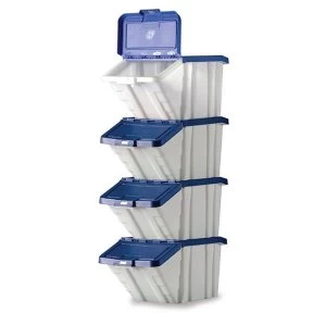 Image of Multi Function Storage Container and Lid Blue 1 x Pack of 4