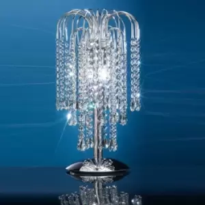 Image of Onli Pioggia 2 Light Glass Table Lamp, Chrome