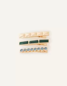 Image of Accessorize Womens Mixed Design Hair Clips Set of Three