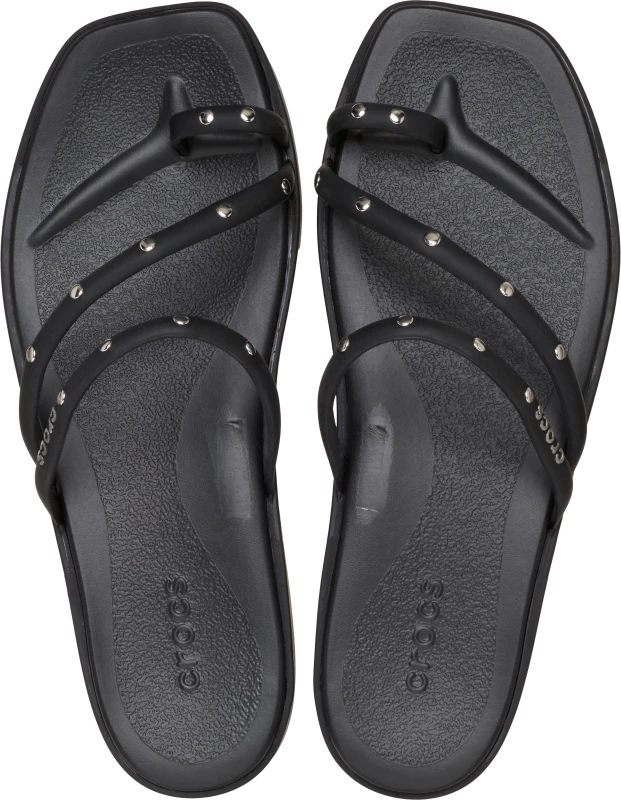 Image of Crocs Women Miami Studded Toe Loop Sandals Black 4