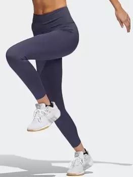 Image of adidas Optime Training Luxe 7/8 Tights - Blue, Brown Size M Women