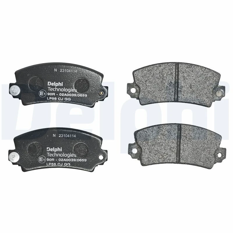 Image of DELPHI LP56 Brake pad set prepared for wear warning indicator, without accessories, without anti-squeak plate Brake Pad Set,disc brake (402)