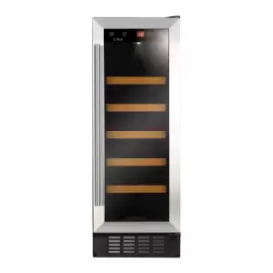 image of CDA 20 Bottle Capacity Single Zone Freestanding Under Counter Wine Cooler - Stainless Steel