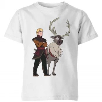 Image of Frozen 2 Sven And Kristoff Kids T-Shirt - White - 7-8 Years - White