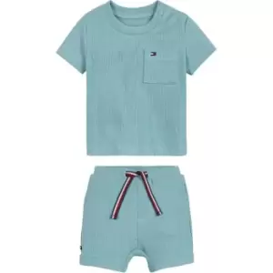 Image of Tommy Hilfiger Baby Rib Short Set - Blue