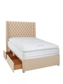 Image of Luxe Collection From Airsprung Hepburn 1000 Pillowtop Divan Bed With Storage Options Includes Headboard