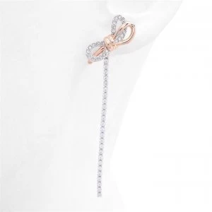 Image of Swarovski Lifelong Bow Pierced Earrings - Silver