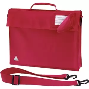 image of Junior Book Bag With Strap (One Size) (Bright Red) - Quadra