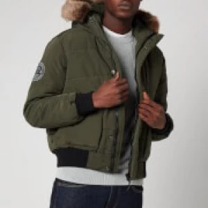 Image of Superdry Mens Everest Quilted Bomber Jacket - Khaki - L