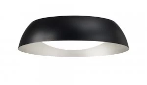 Image of Flush Ceiling Small LED 3000K, 1800lm, Matt Black, Silver, White Acrylic