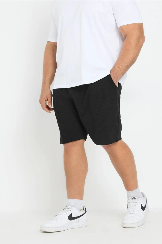 Image of BadRhino BadRhino Men Ribbed Jogger Shorts in Black Size: X-Large Black 1XL Male 5063589042170