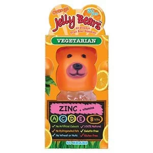 Image of Jelly Bears Zinc Vitamins Orange Flavour 60 Bears